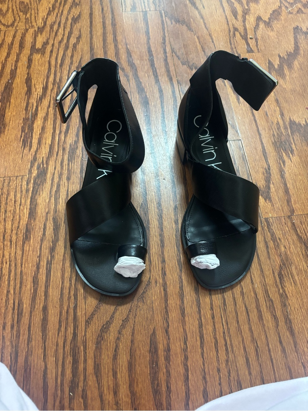 Calvin Klein Black Crisscross Ankle-Strap Sandals